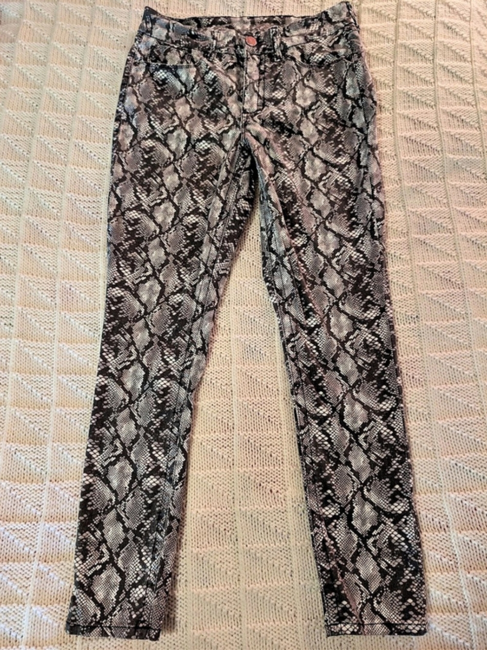 Seven7 Snake Print Skinny Jeans Waist 10 Like New